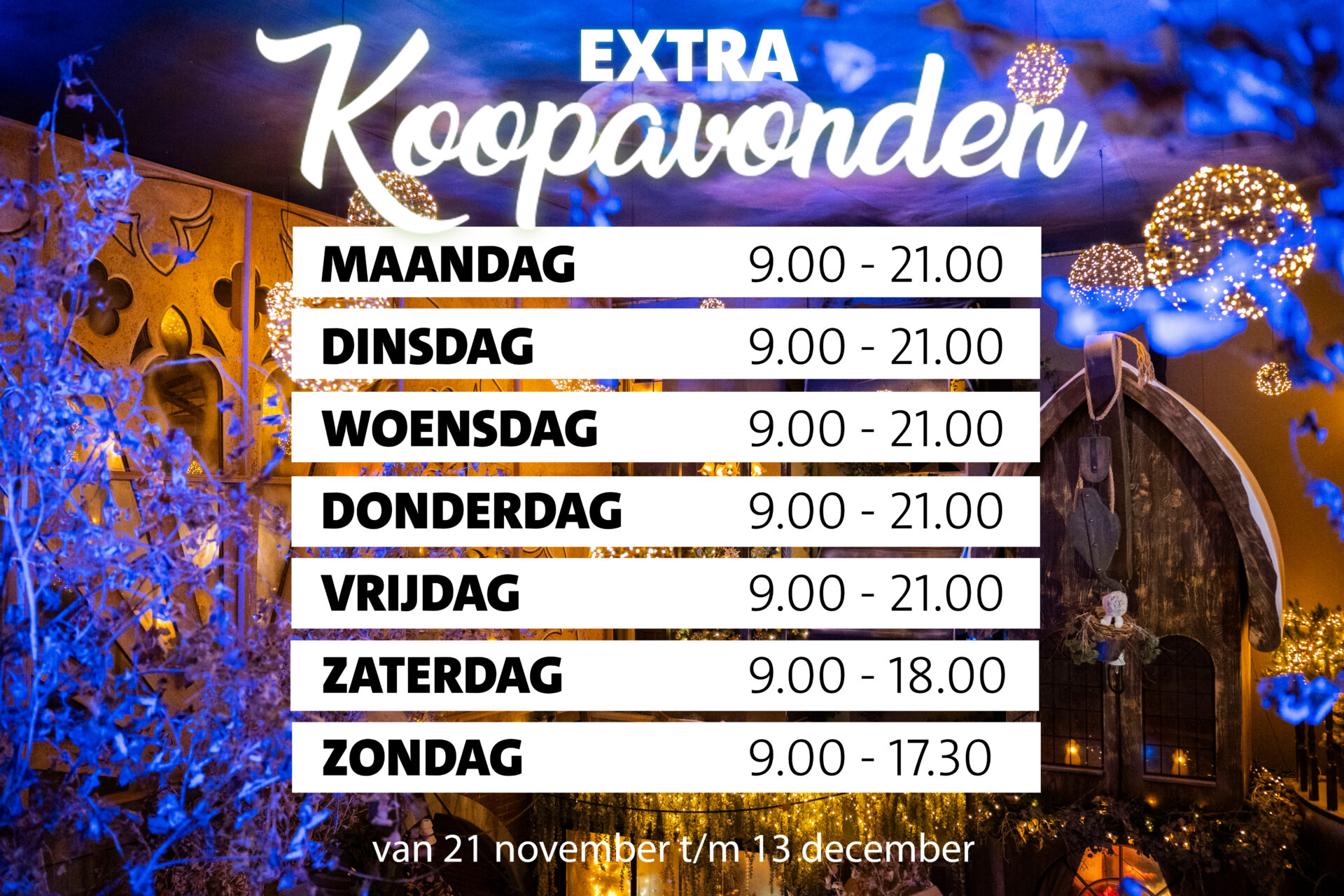 Extra koopavonden!